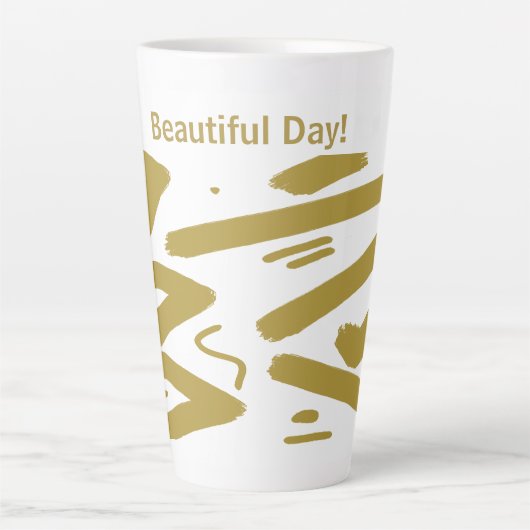 Tasse Latte Blanc et or de la tribu (Devant)