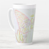 Tasse Latte Blanc Lumière Guardian Angel Custom Latte Coupe Mu (Angle gauche)