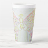 Tasse Latte Blanc Lumière Guardian Angel Custom Latte Coupe Mu (Devant)