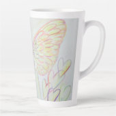 Tasse Latte Blanc Lumière Guardian Angel Custom Latte Coupe Mu (Droite)