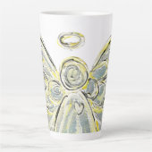 Tasse Latte Blanc Lumière Guardian Angel Custom Latte Coupe Mu (Devant)