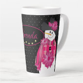 Tasse Latte Blanc Noir Et Rose (Angle droit)