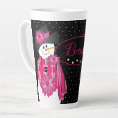 Tasse Latte Blanc Noir Et Rose (Angle gauche)
