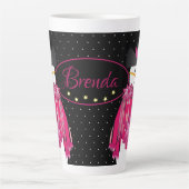 Tasse Latte Blanc Noir Et Rose (Devant)