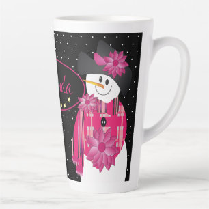Tasse Latte Blanc Noir Et Rose