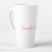 Tasse Latte Blanc Plaque moderne écriture manuscrite Votre nom (Angle gauche)
