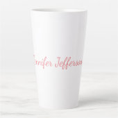 Tasse Latte Blanc Plaque moderne écriture manuscrite Votre nom (Devant)