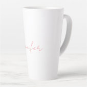 Tasse Latte Blanc Plaque moderne écriture manuscrite Votre nom (Angle droit)