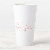 Tasse Latte Blanc Plaque moderne écriture manuscrite Votre nom (Devant)
