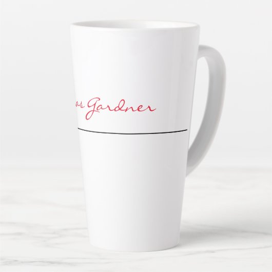 Tasse Latte Blanc Rouge tendance écriture manuscrite Plaine cr (Angle droit)