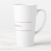 Tasse Latte Blanc Rouge tendance écriture manuscrite Plaine cr (Droite)