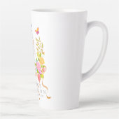 Tasse Latte Blanche à Monogramme de Jardin Fleuri (Droite)