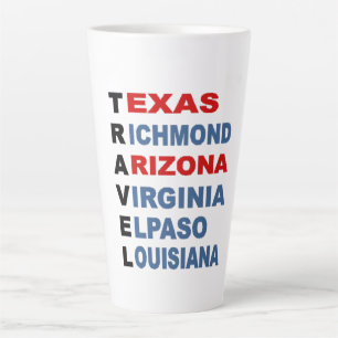 Tasse latte blanche TRAVEL USA