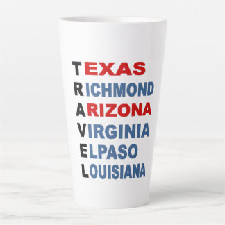 Tasse latte  blanche  TRAVEL  USA 