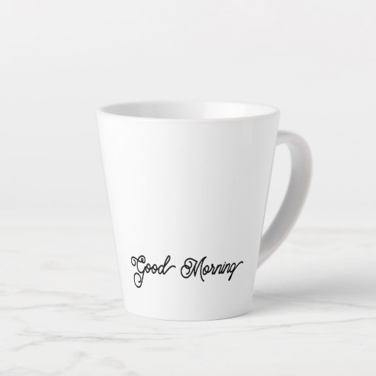 Tasse Latte Blancs neigeux Bonne matinée (Angle droit)