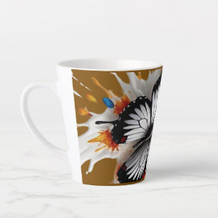 Tasse Latte Blast de papillon coloré : Un vol d'art