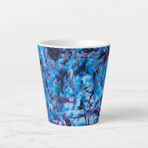 Tasse Latte Bleu Abstrait