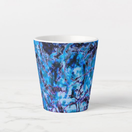 Tasse Latte Bleu Abstrait (Devant)