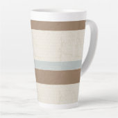 Tasse Latte Bleu Beige Brown Pois doux Arrière - plan rétro (Angle droit)