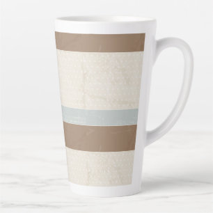 Tasse Latte Bleu Beige Brown Pois doux Arrière - plan rétro