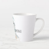 Tasse Latte Bleu Blanc Père Noël Écharpe Sceau Noël (Droite)