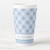 Tasse Latte Bleu brillant et hiver blanc Motif Flocon de neige (Devant)