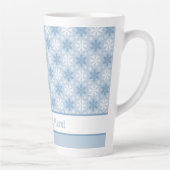 Tasse Latte Bleu brillant et hiver blanc Motif Flocon de neige (Droite)