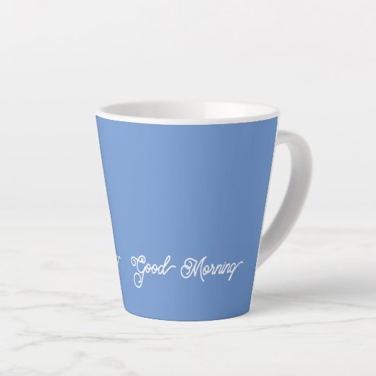 Tasse Latte Bleu doux Bonjour (Angle droit)
