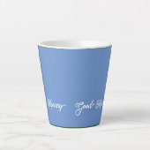 Tasse Latte Bleu doux Bonjour (Devant)