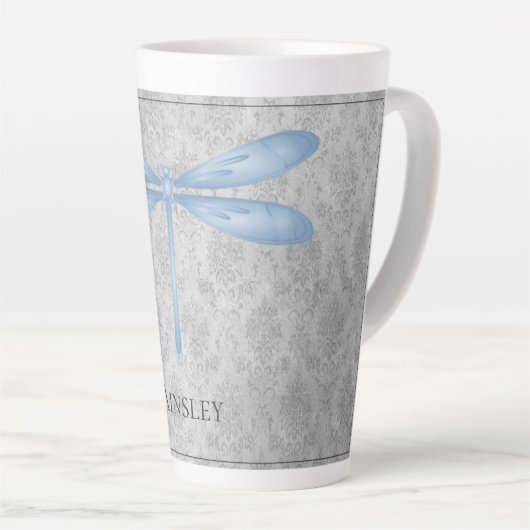 Tasse Latte Bleu Dragonfly Damas (Angle droit)