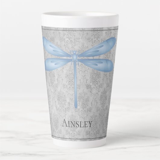 Tasse Latte Bleu Dragonfly Damas (Devant)