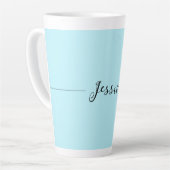 Tasse Latte Bleu Élégant Simple Moderne Nom Professionnel (Angle gauche)