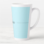 Tasse Latte Bleu Élégant Simple Moderne Nom Professionnel (Droite)