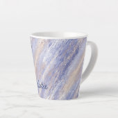 Tasse Latte Bleu et beige Abstrait et embrouillé (Angle droit)