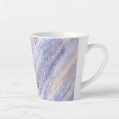 Tasse Latte Bleu et beige Abstrait et embrouillé (Droite)