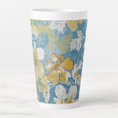 Tasse Latte Bleu et Jaune Bouton de nuit (Devant)