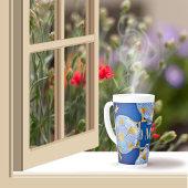 Tasse Latte Bleu Et Or De Style Japonais