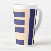 Tasse Latte Bleu foncé + rayures crème (Angle droit)