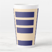 Tasse Latte Bleu foncé + rayures crème (Devant)