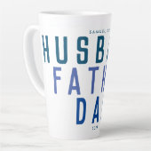 Tasse Latte Bleu Marine Fête des pères significative Océan mod (Angle gauche)