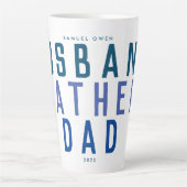 Tasse Latte Bleu Marine Fête des pères significative Océan mod (Devant)