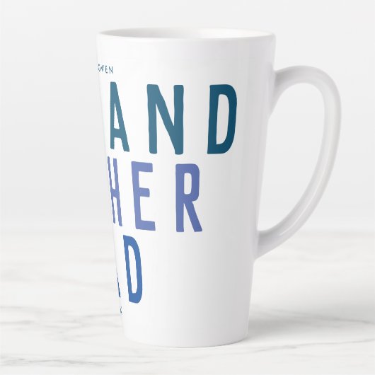 Tasse Latte Bleu Marine Fête des pères significative Océan mod (Droite)