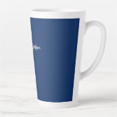 Tasse Latte Bleu marine unique écriture classique uni (Droite)