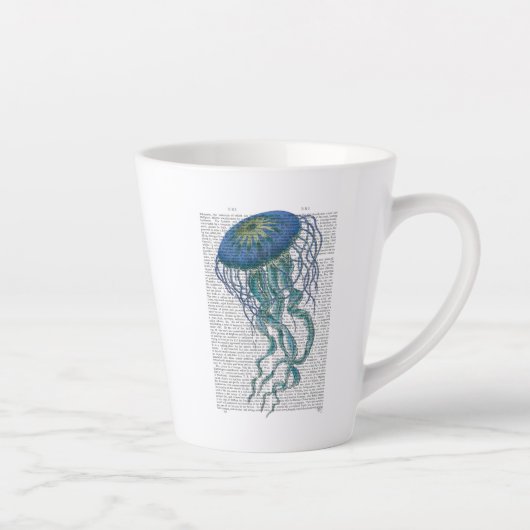 Tasse Latte Bleu méduse (Droite)