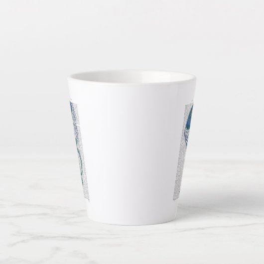 Tasse Latte Bleu méduse (Devant)