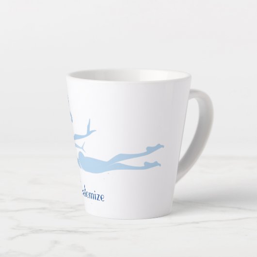 Tasse Latte Bleu Mermaid Swimmer Thunder_Cove (Angle droit)