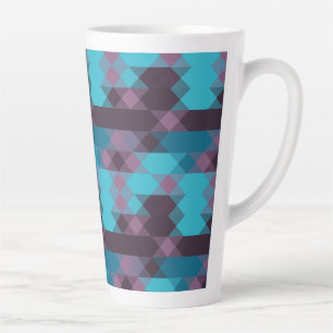 Tasse Latte bleu paon, violet, bleu topaze et tonnerre