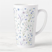 Tasse Latte Bleu pourpre joli Fleur sauvage motif floral (Droite)