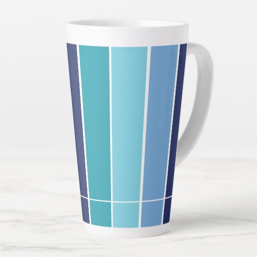 Tasse Latte Bleu rayé (Angle droit)