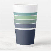 Tasse Latte Bleu rétro/mod et vert rayé (Devant)